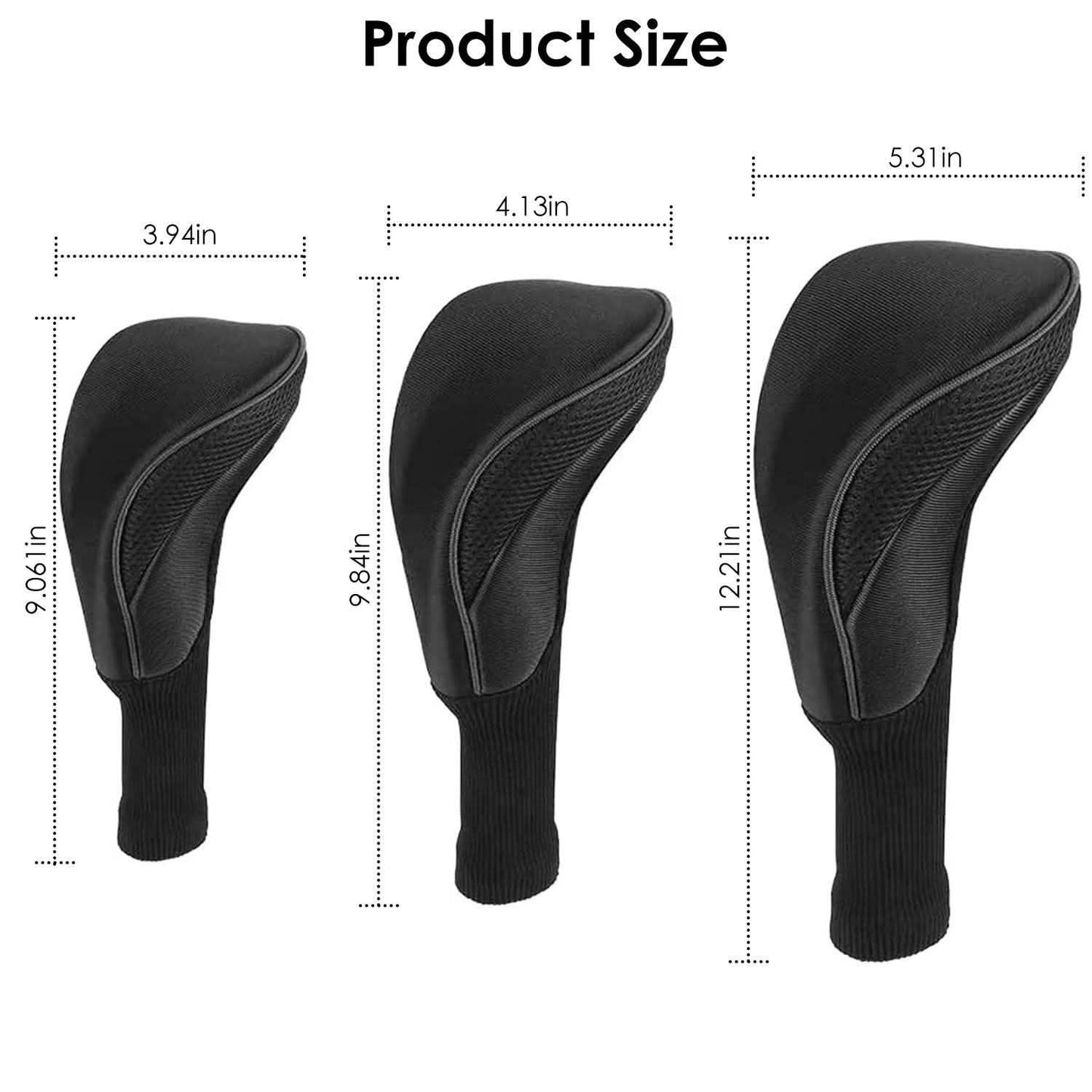 3-Piece: Long Neck Mesh Golf Club Head Cover Outdoor Recreation - Tophatter Daily Deals