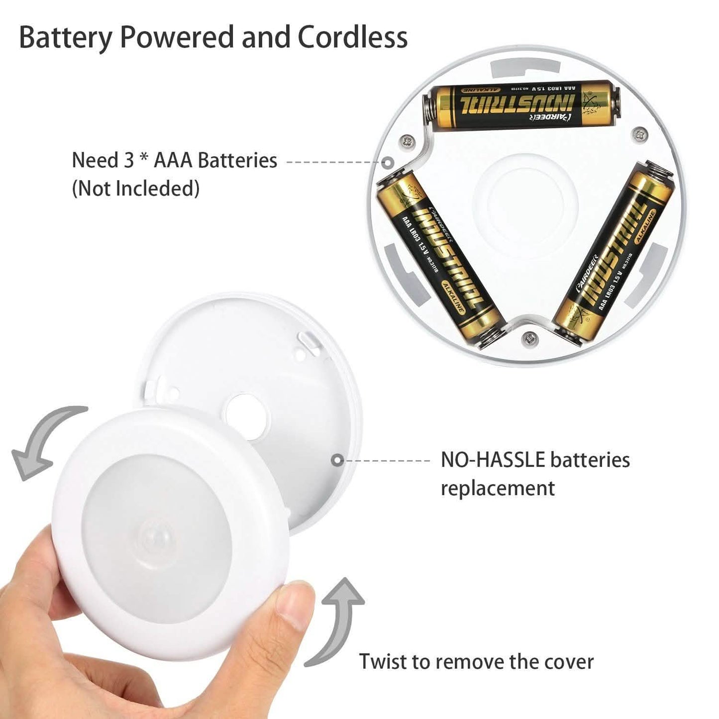 3-Piece: Motion Sensor Stick-on Cordless Night LED Lamp Indoor Lighting - Tophatter Daily Deals