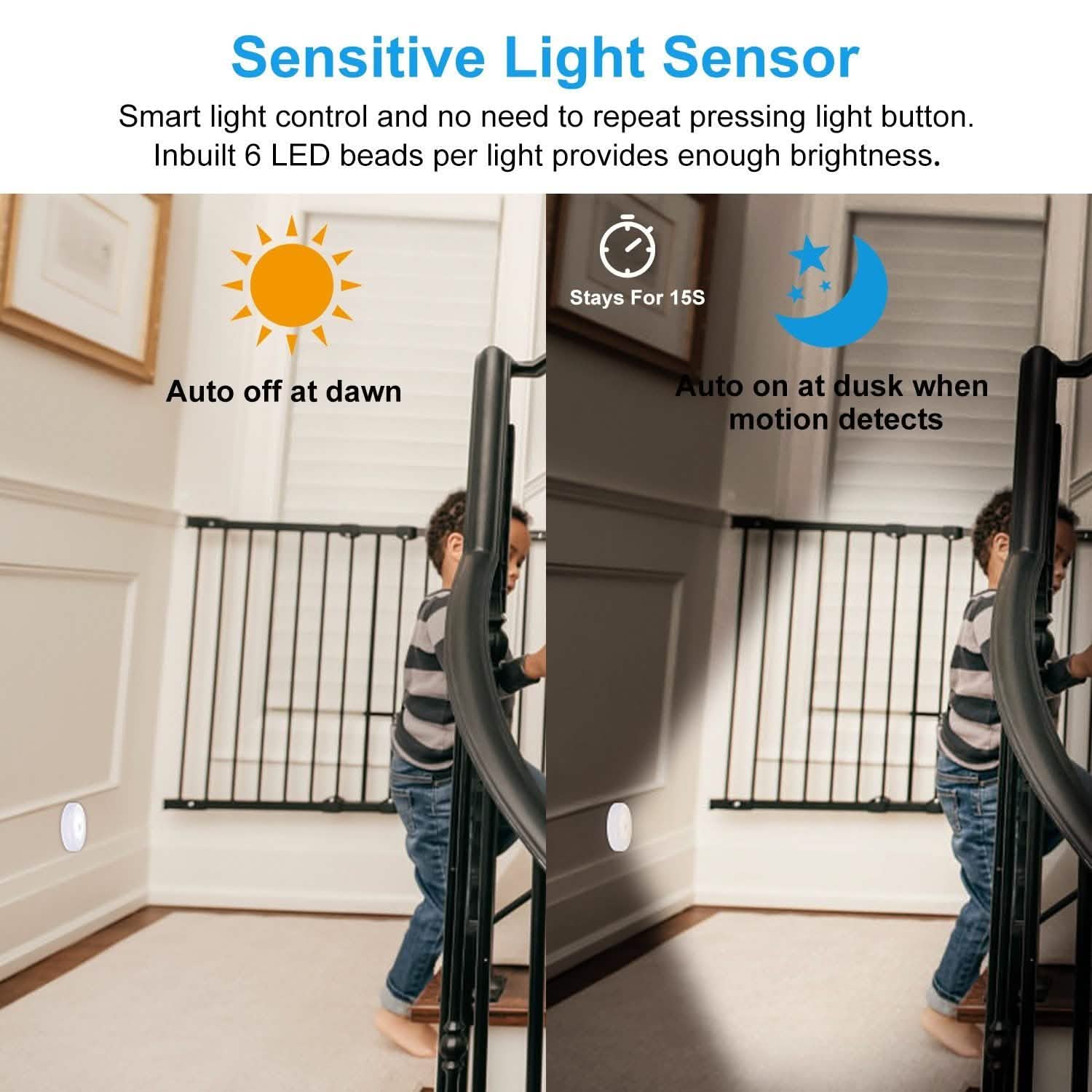 3-Piece: Motion Sensor Stick-on Cordless Night LED Lamp Indoor Lighting - Tophatter Daily Deals