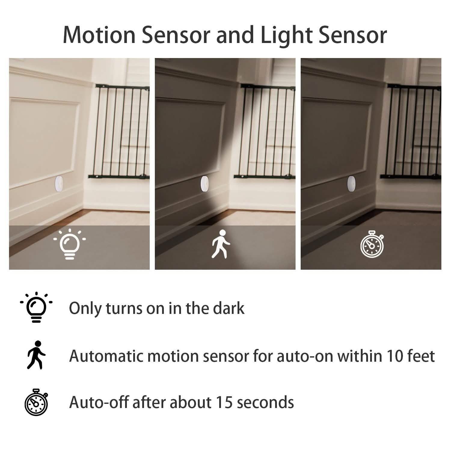 3-Piece: Motion Sensor Stick-on Cordless Night LED Lamp Indoor Lighting - Tophatter Daily Deals