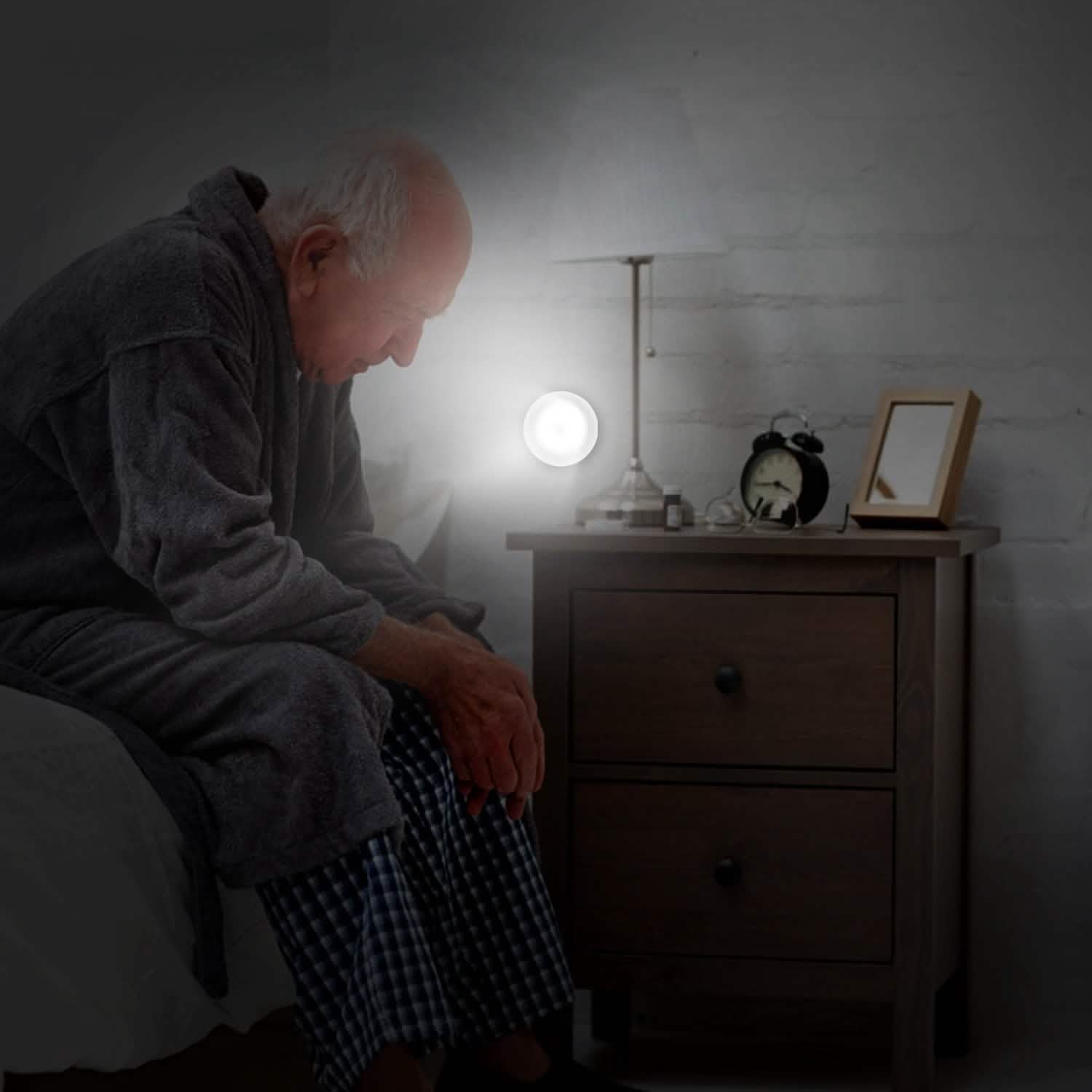 3-Piece: Motion Sensor Stick-on Cordless Night LED Lamp Indoor Lighting - Tophatter Daily Deals