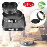 3-Piece: Non-stick Springform Cake Pan Set with Removable Bottom Kitchen Tools & Gadgets - Tophatter Daily Deals