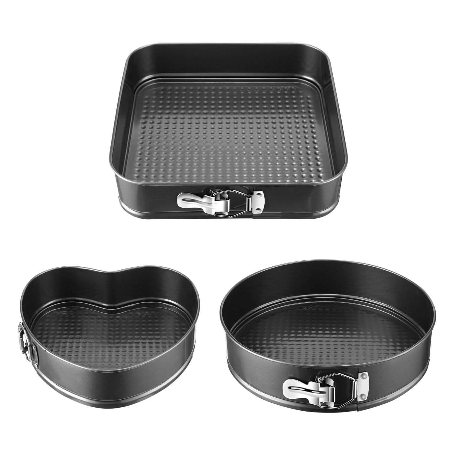 3-Piece: Non-stick Springform Cake Pan Set with Removable Bottom Kitchen Tools & Gadgets - Tophatter Daily Deals