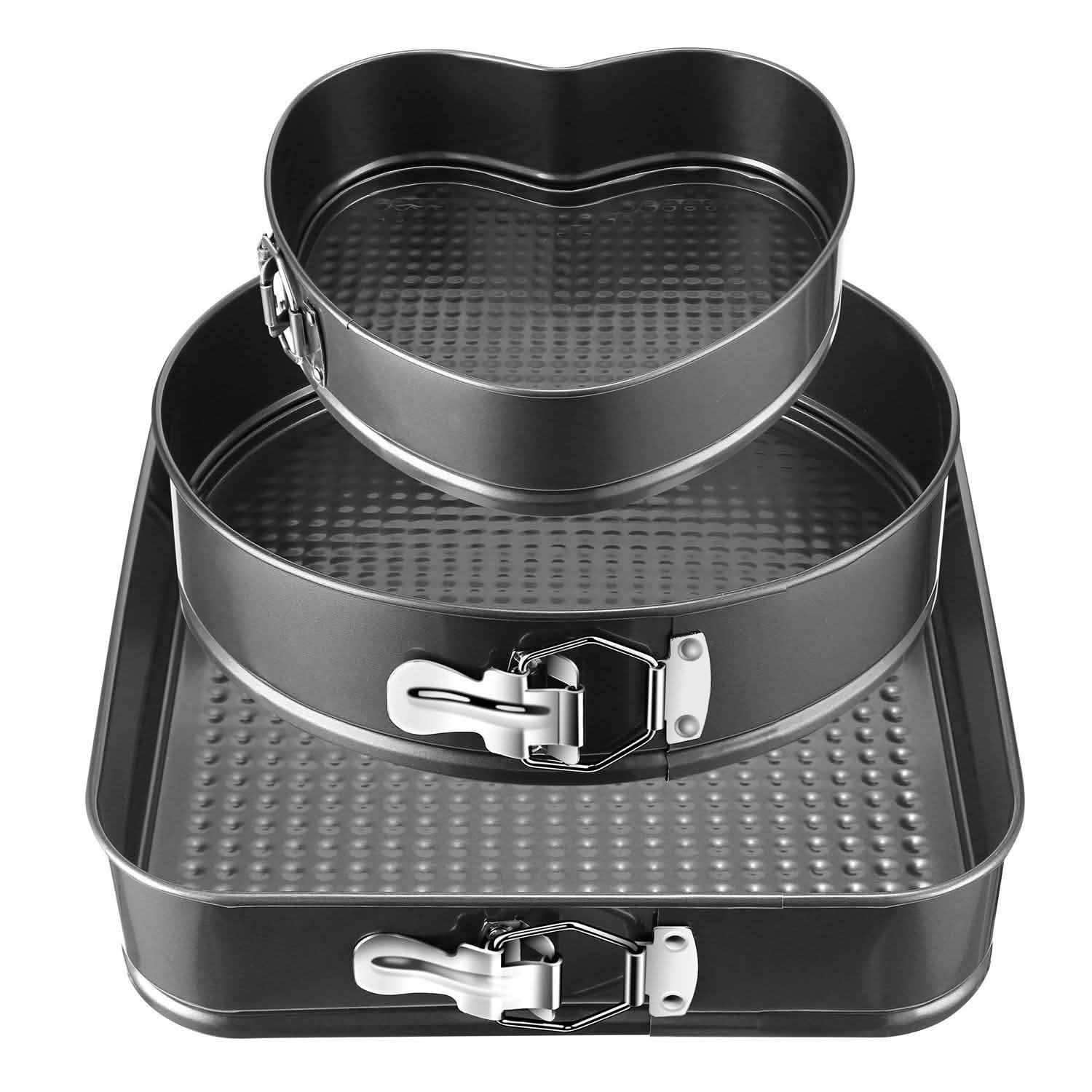 3-Piece: Non-stick Springform Cake Pan Set with Removable Bottom Kitchen Tools & Gadgets - Tophatter Daily Deals