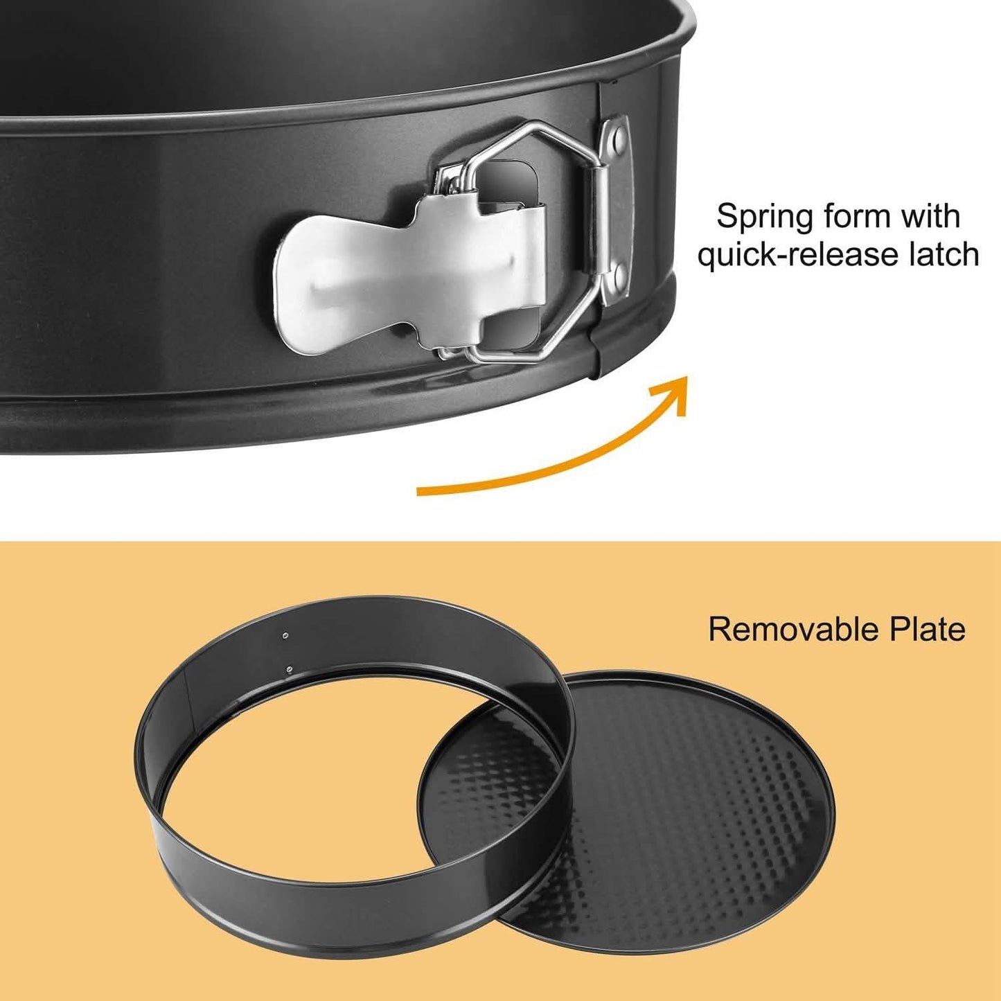 3-Piece: Non-stick Springform Cake Pan Set with Removable Bottom Kitchen Tools & Gadgets - Tophatter Daily Deals