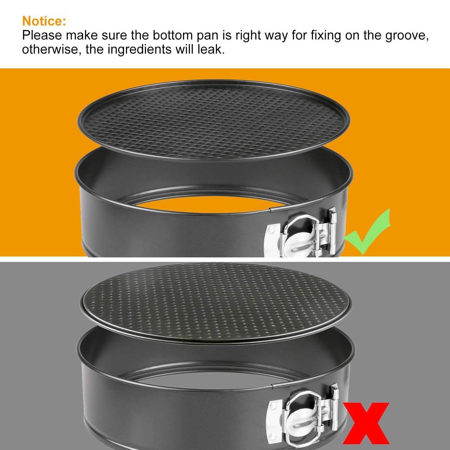 3-Piece: Non-stick Springform Cake Pan Set with Removable Bottom Kitchen Tools & Gadgets - Tophatter Daily Deals