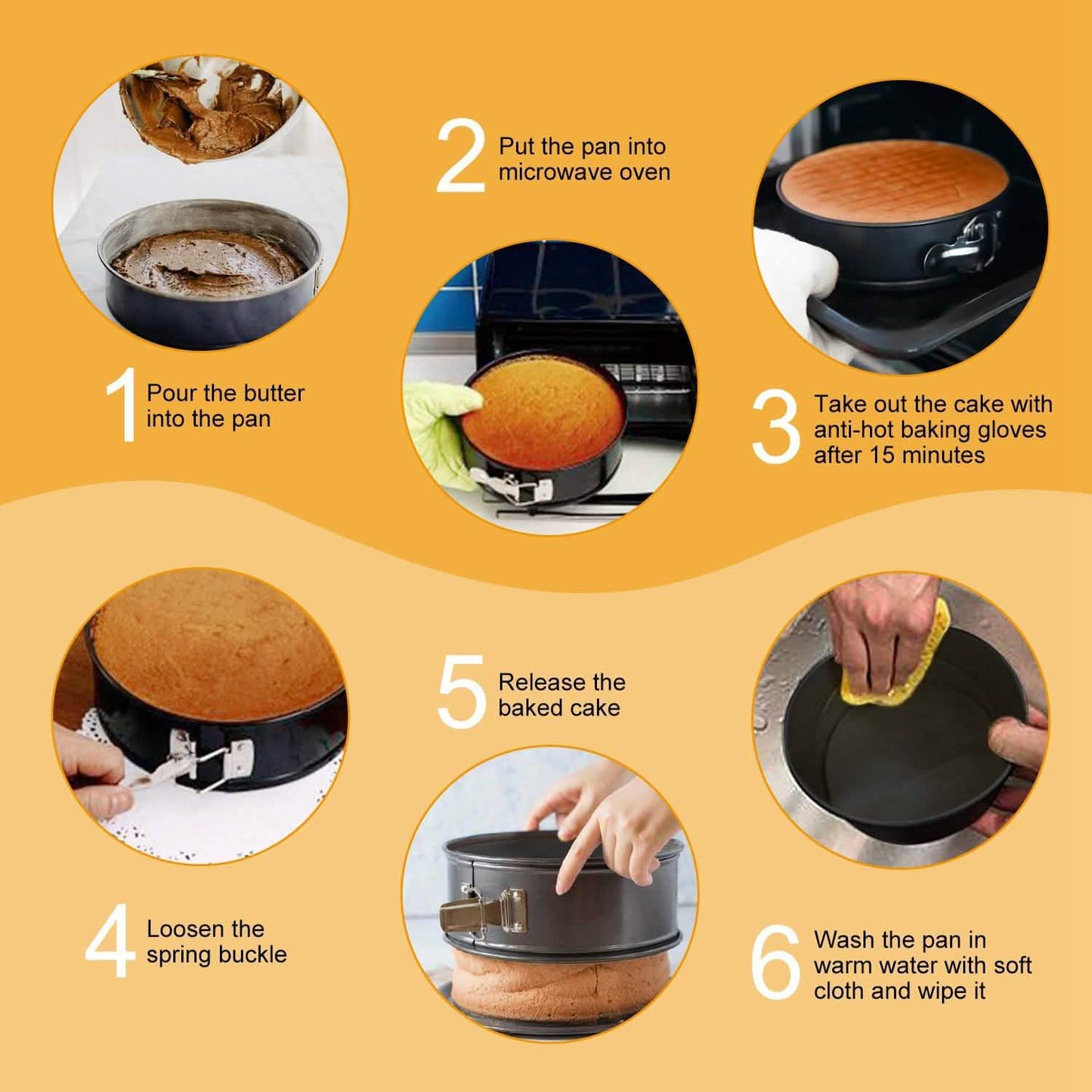 3-Piece: Non-stick Springform Cake Pan Set with Removable Bottom Kitchen Tools & Gadgets - Tophatter Daily Deals