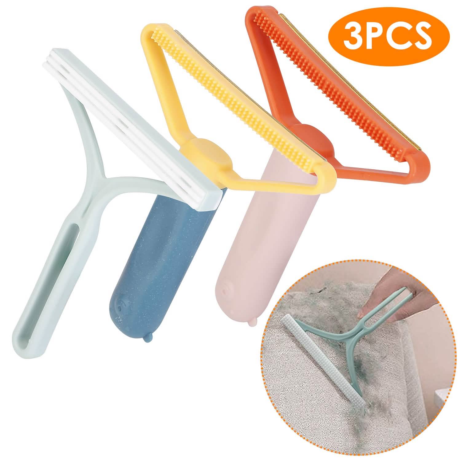 3-Piece: Portable Reusable Double Side Lint Remover Household Appliances - Tophatter Daily Deals