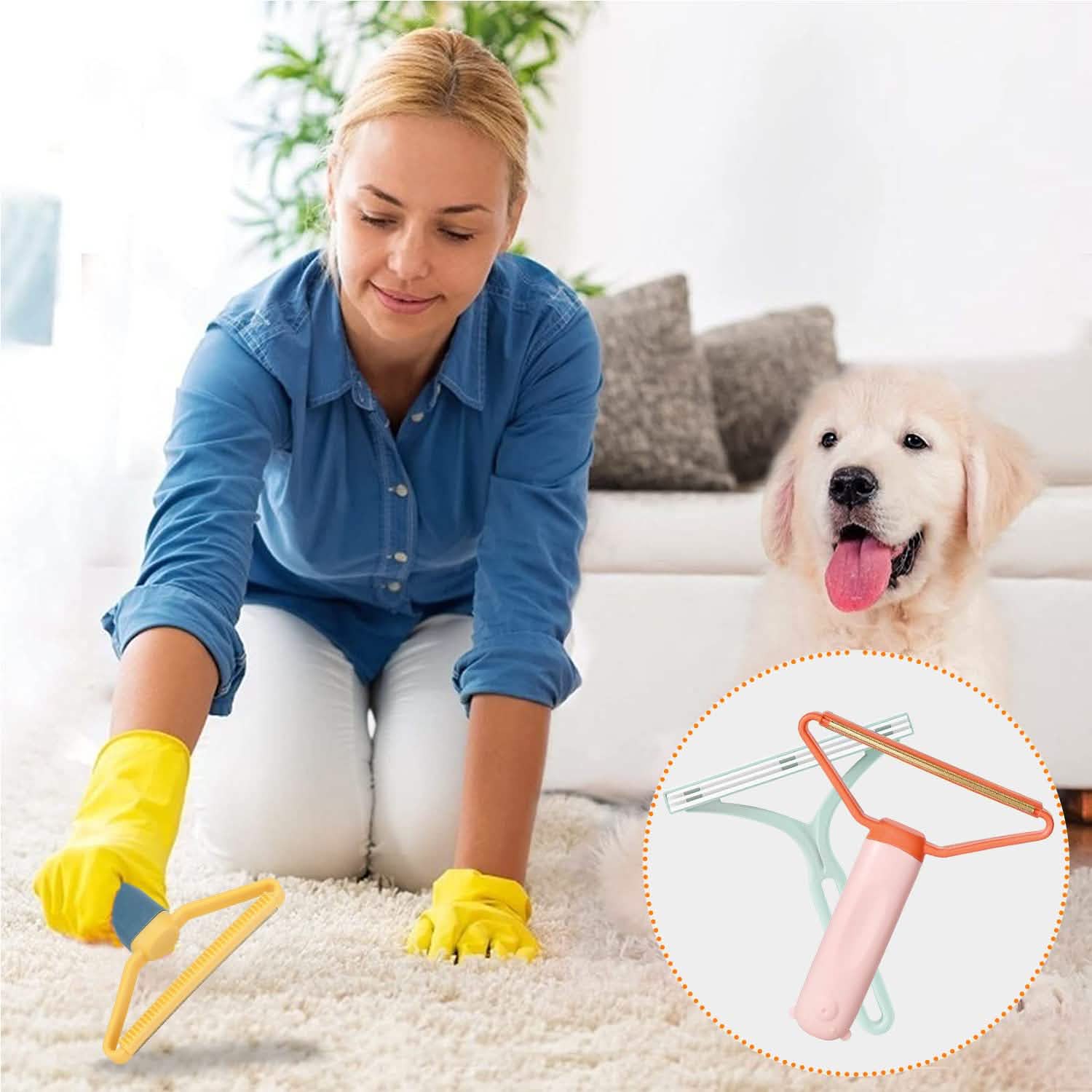 3-Piece: Portable Reusable Double Side Lint Remover Household Appliances - Tophatter Daily Deals