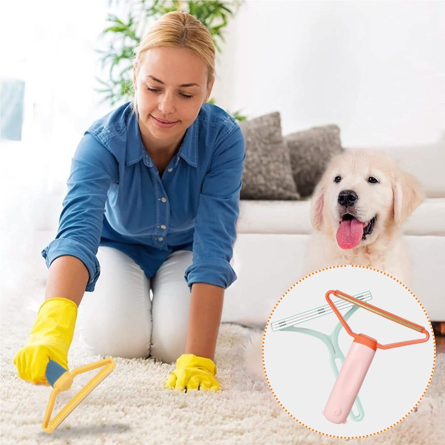 3-Piece: Portable Reusable Double Side Lint Remover Household Appliances - Tophatter Daily Deals
