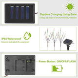 3-Piece Set: 60 LED Solar Garden Lights Tree Branch Leaf Shape Lamp String & Fairy Lights - Tophatter Daily Deals