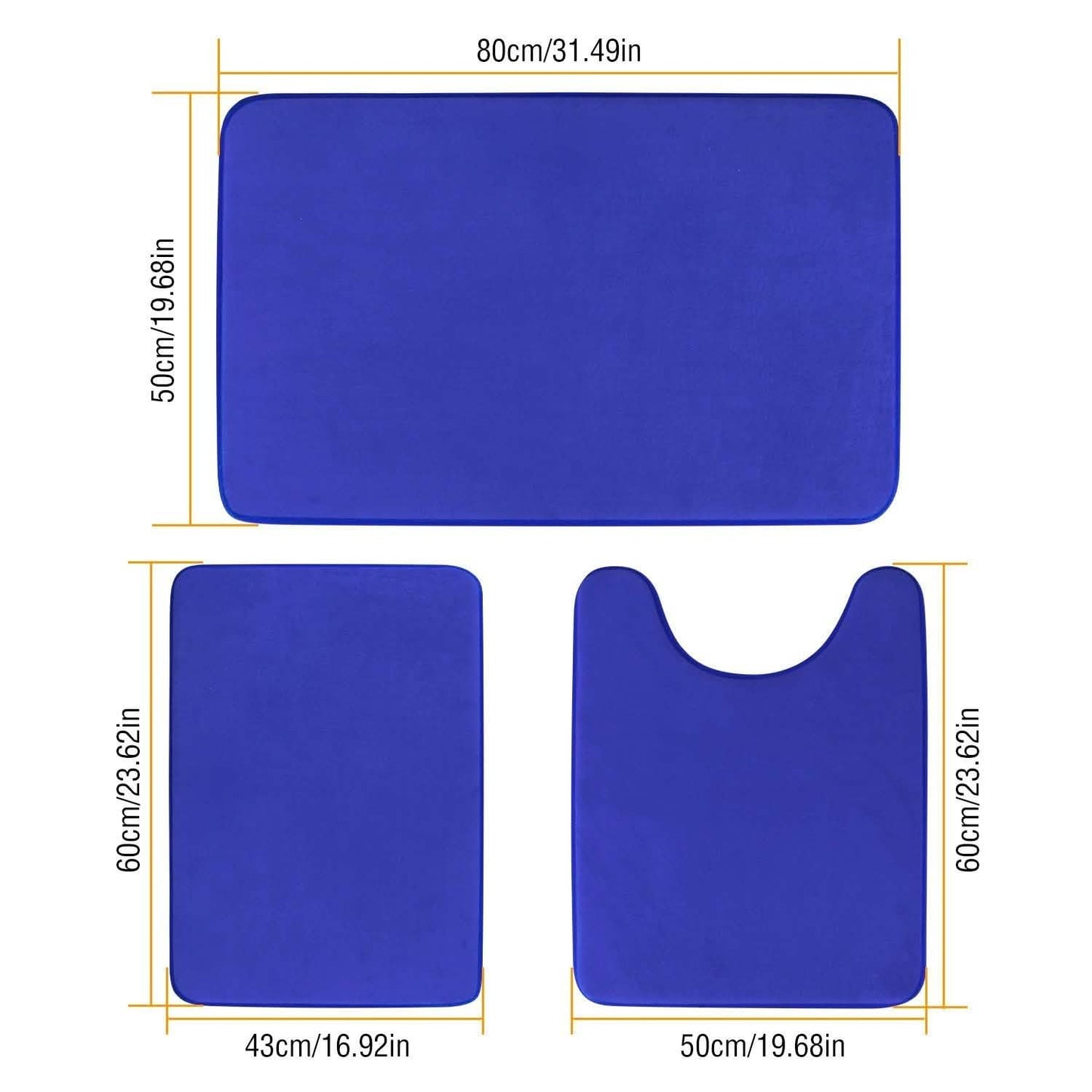 3-Piece Set: Bathroom Rug Set Plush Velvet Bath Carpet Bath - Tophatter Daily Deals