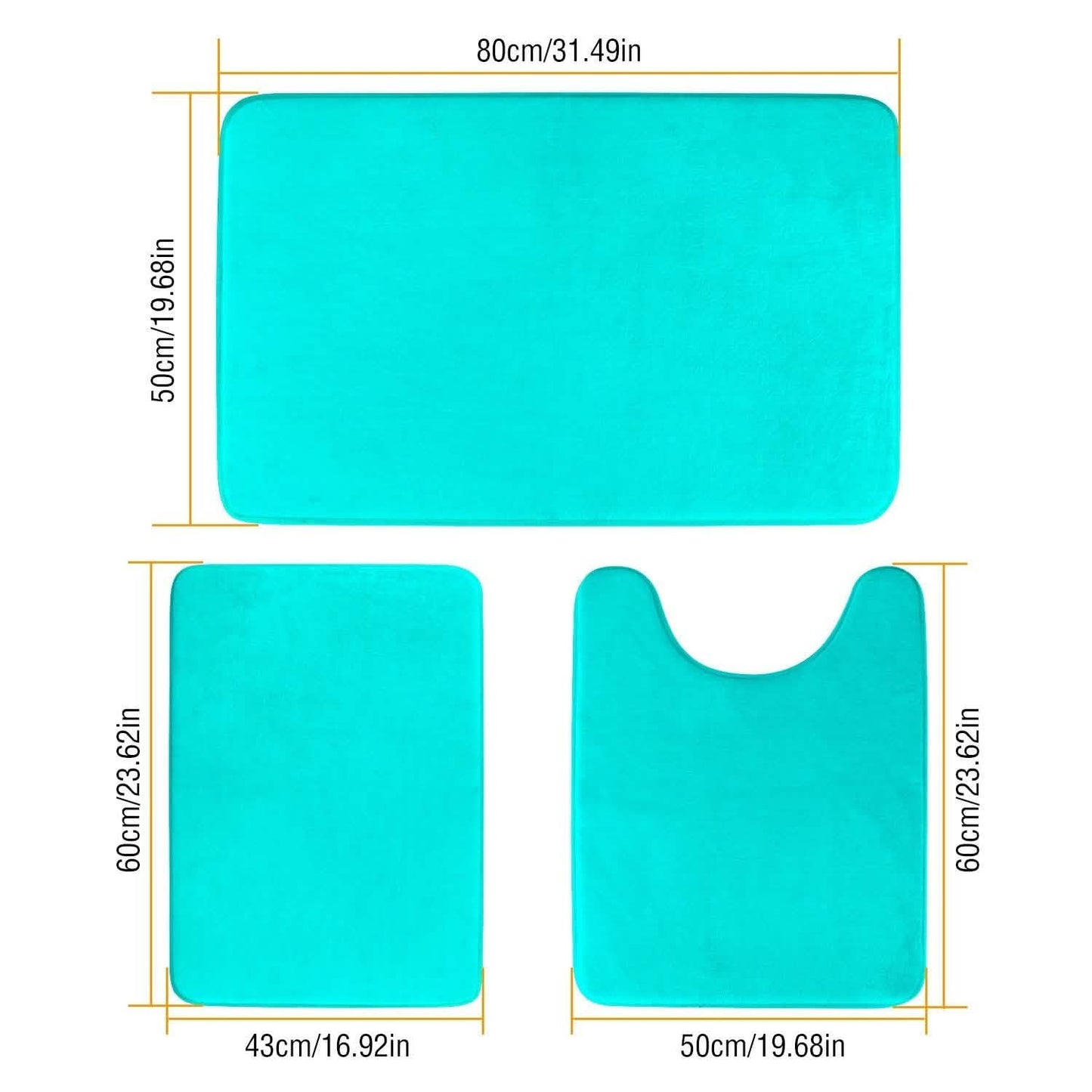 3-Piece Set: Bathroom Rug Set Plush Velvet Bath Carpet Bath - Tophatter Daily Deals