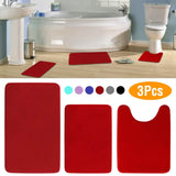 3-Piece Set: Bathroom Rug Set Plush Velvet Bath Carpet Bath - Tophatter Daily Deals