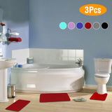 3-Piece Set: Bathroom Rug Set Plush Velvet Bath Carpet Bath - Tophatter Daily Deals
