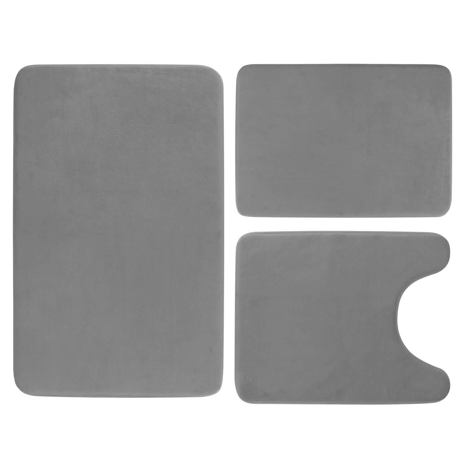 3-Piece Set: Bathroom Rug Set Plush Velvet Bath Carpet Bath - Tophatter Daily Deals