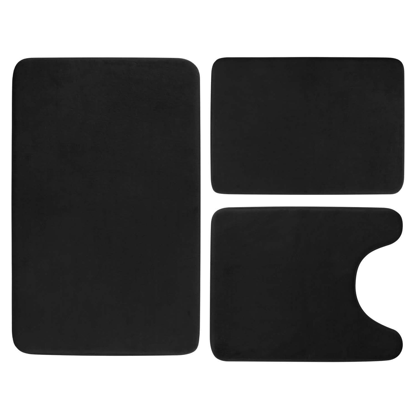 3-Piece Set: Bathroom Rug Set Plush Velvet Bath Carpet Bath - Tophatter Daily Deals