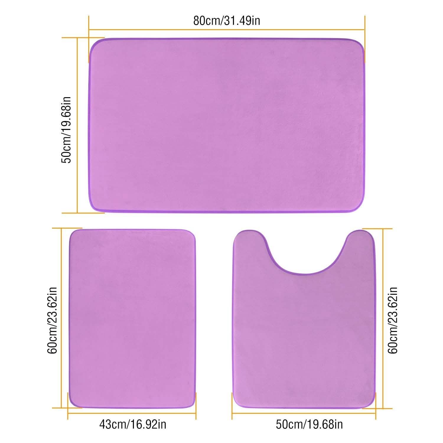 3-Piece Set: Bathroom Rug Set Plush Velvet Bath Carpet Bath - Tophatter Daily Deals