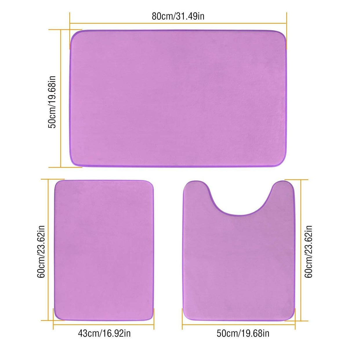 3-Piece Set: Bathroom Rug Set Plush Velvet Bath Carpet Bath - Tophatter Daily Deals