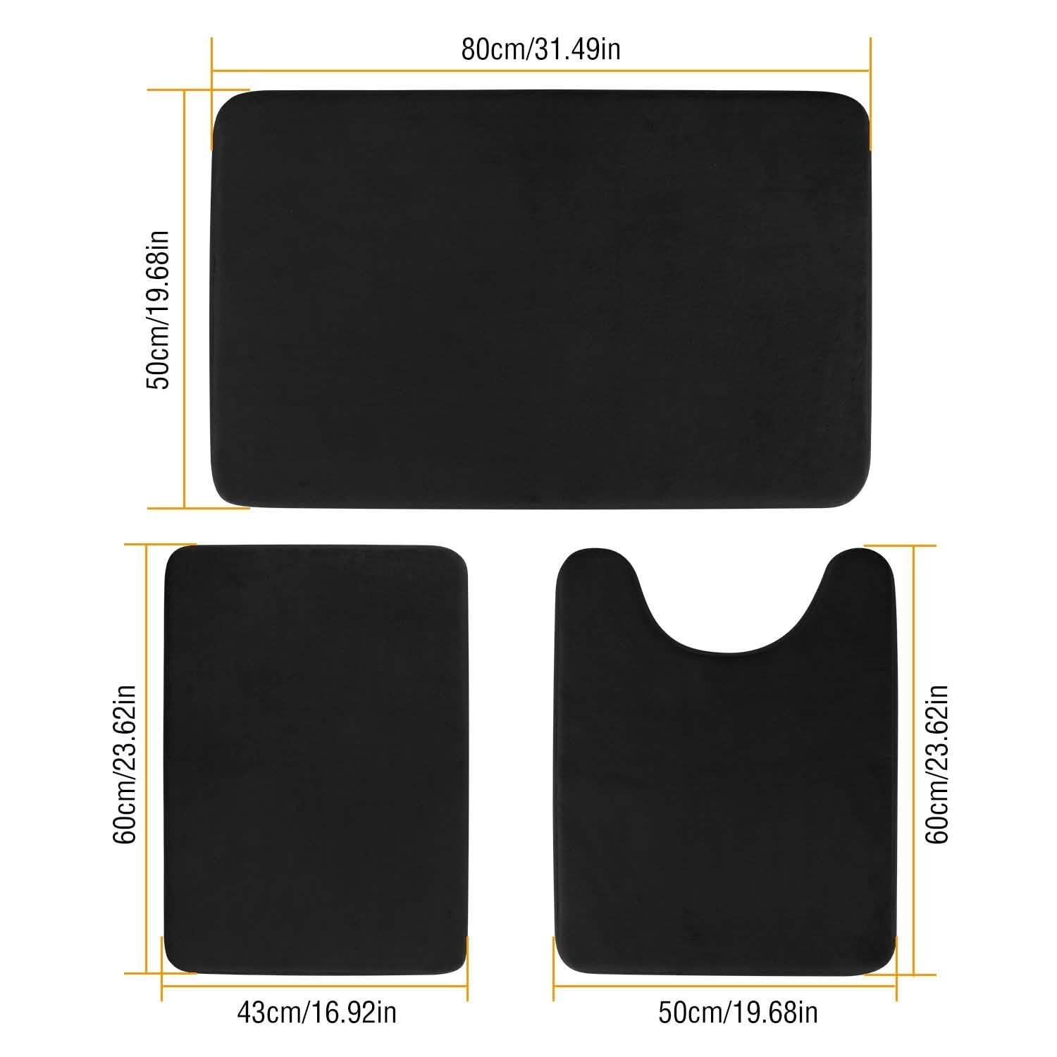3-Piece Set: Bathroom Rug Set Plush Velvet Bath Carpet Bath - Tophatter Daily Deals