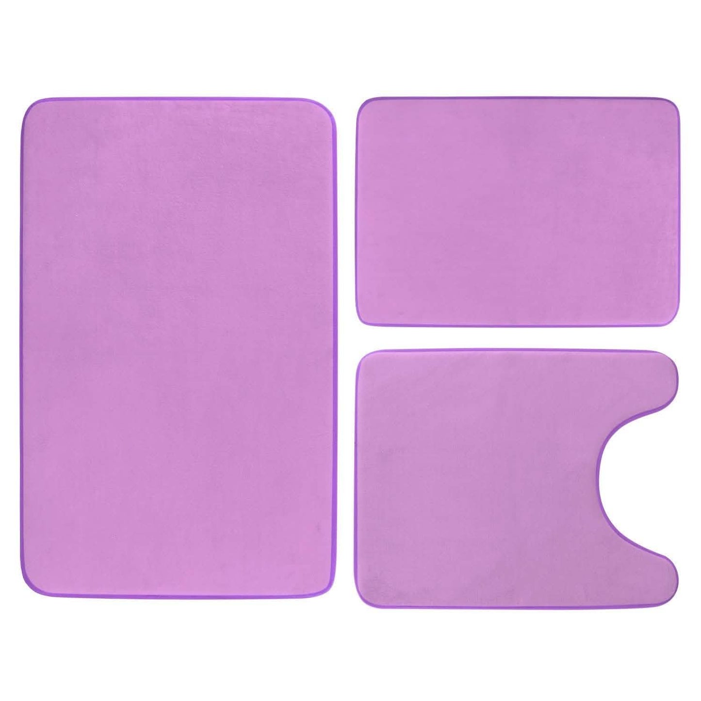 3-Piece Set: Bathroom Rug Set Plush Velvet Bath Carpet Bath - Tophatter Daily Deals