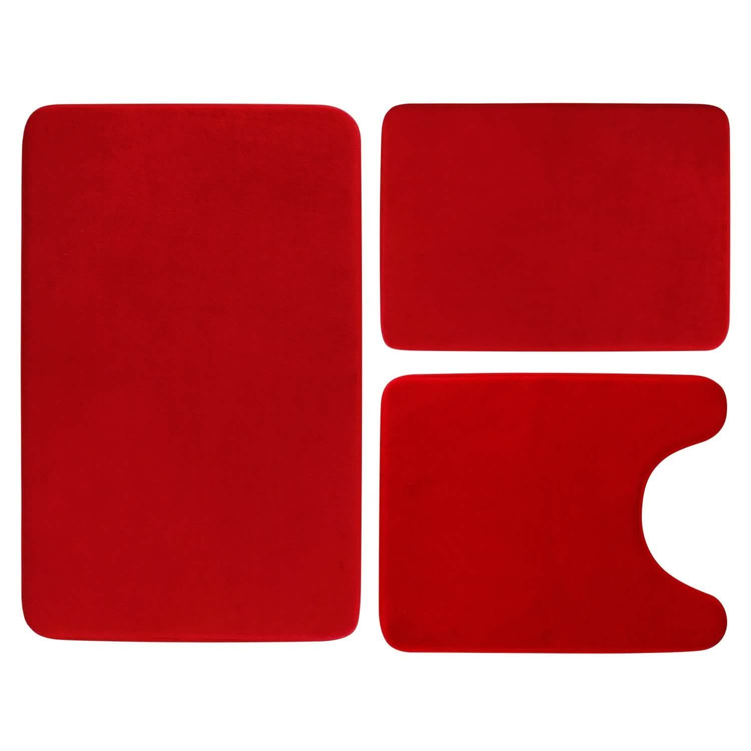 3-Piece Set: Bathroom Rug Set Plush Velvet Bath Carpet Bath - Tophatter Daily Deals