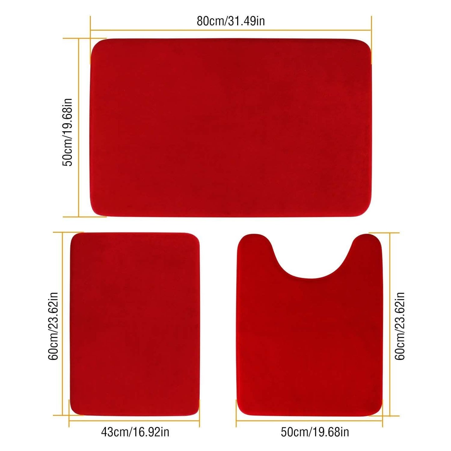 3-Piece Set: Bathroom Rug Set Plush Velvet Bath Carpet Bath - Tophatter Daily Deals