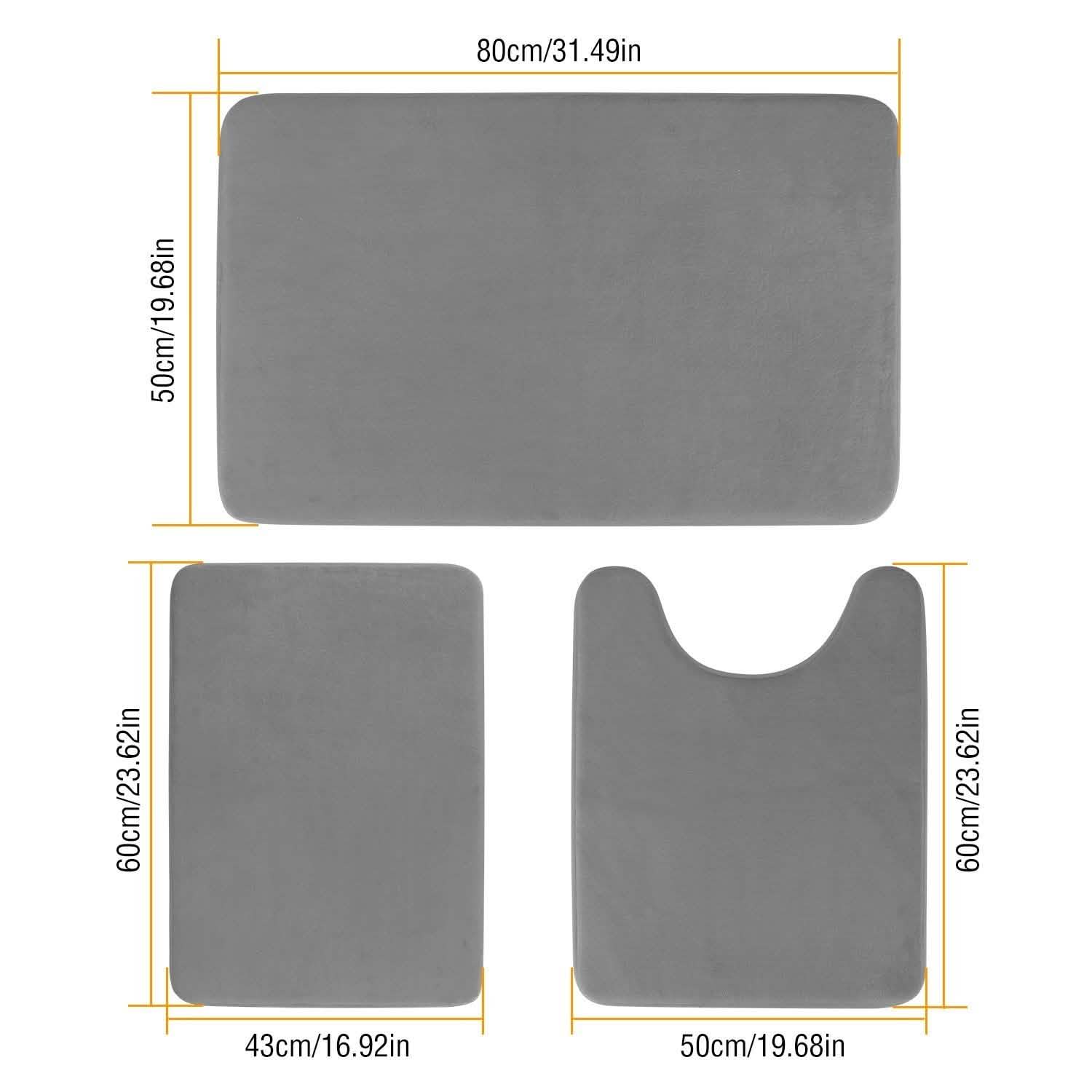 3-Piece Set: Bathroom Rug Set Plush Velvet Bath Carpet Bath - Tophatter Daily Deals