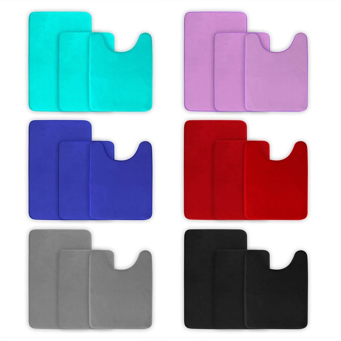 3-Piece Set: Bathroom Rug Set Plush Velvet Bath Carpet Bath - Tophatter Daily Deals