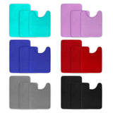3-Piece Set: Bathroom Rug Set Plush Velvet Bath Carpet Bath - Tophatter Daily Deals