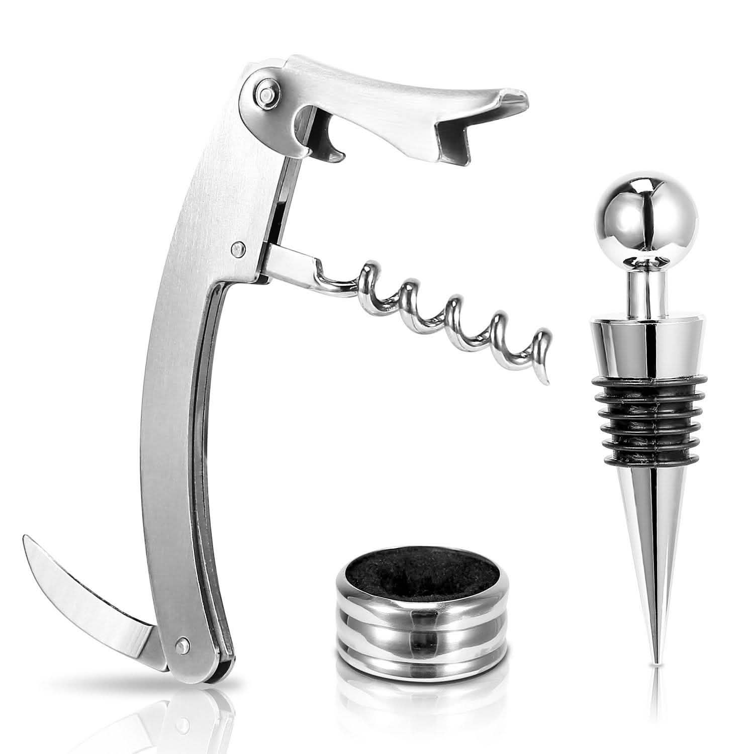 3-Piece Set: Corkscrew Bottle Opener Set Wine & Dining - Tophatter Daily Deals