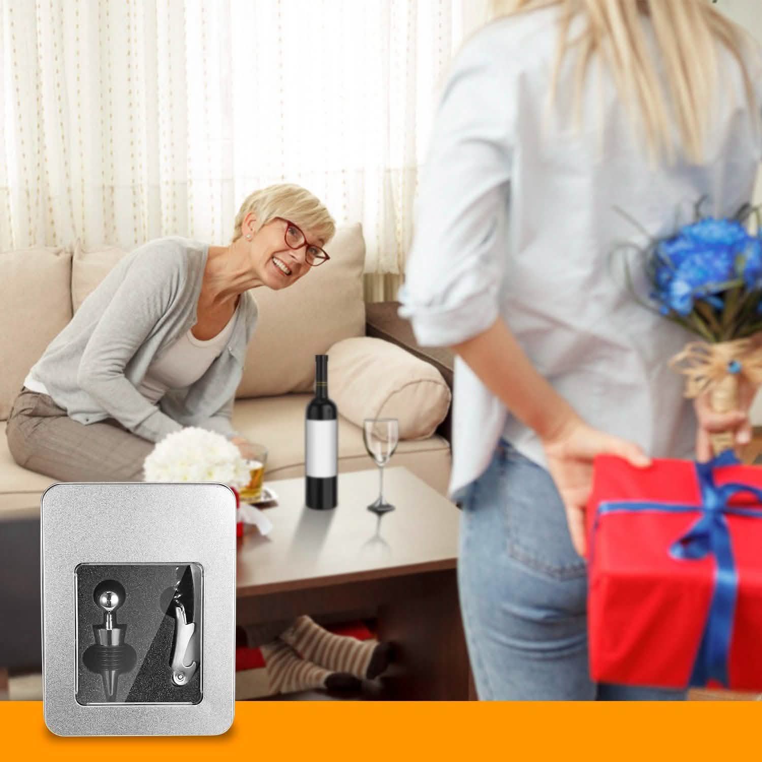 3-Piece Set: Corkscrew Bottle Opener Set Wine & Dining - Tophatter Daily Deals