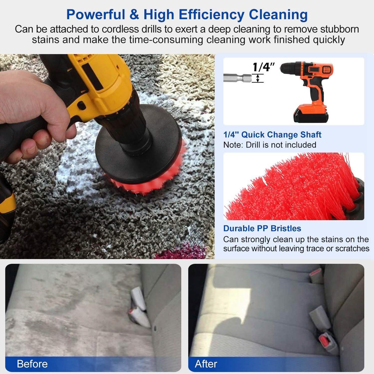 3-Piece Set: Drill Brush Power Scrubber Home Improvement - Tophatter Daily Deals