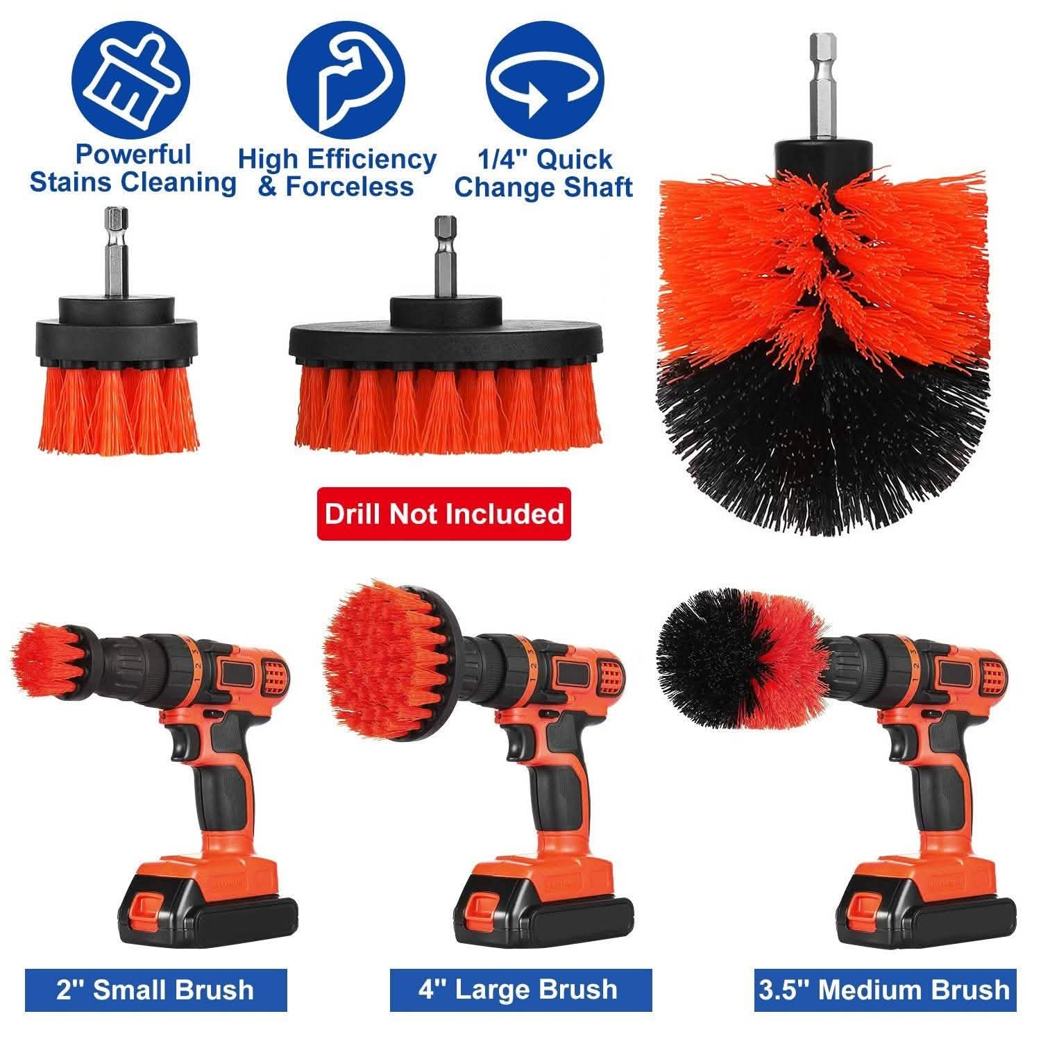 3-Piece Set: Drill Brush Power Scrubber Home Improvement - Tophatter Daily Deals