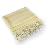 3-Piece Set: Pure Color Tassel Artificial Cashmere Shawl Soft Wrap Gloves, Scarves & Earmuffs - Tophatter Daily Deals