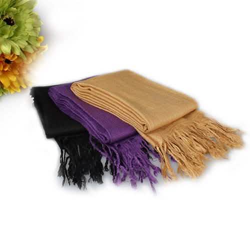 3-Piece Set: Pure Color Tassel Artificial Cashmere Shawl Soft Wrap Gloves, Scarves & Earmuffs - Tophatter Daily Deals