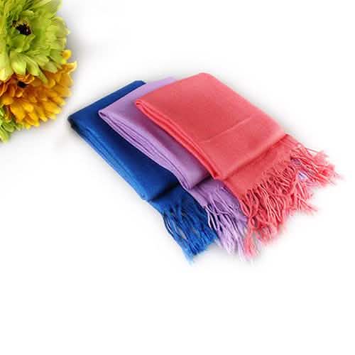 3-Piece Set: Pure Color Tassel Artificial Cashmere Shawl Soft Wrap Gloves, Scarves & Earmuffs - Tophatter Daily Deals