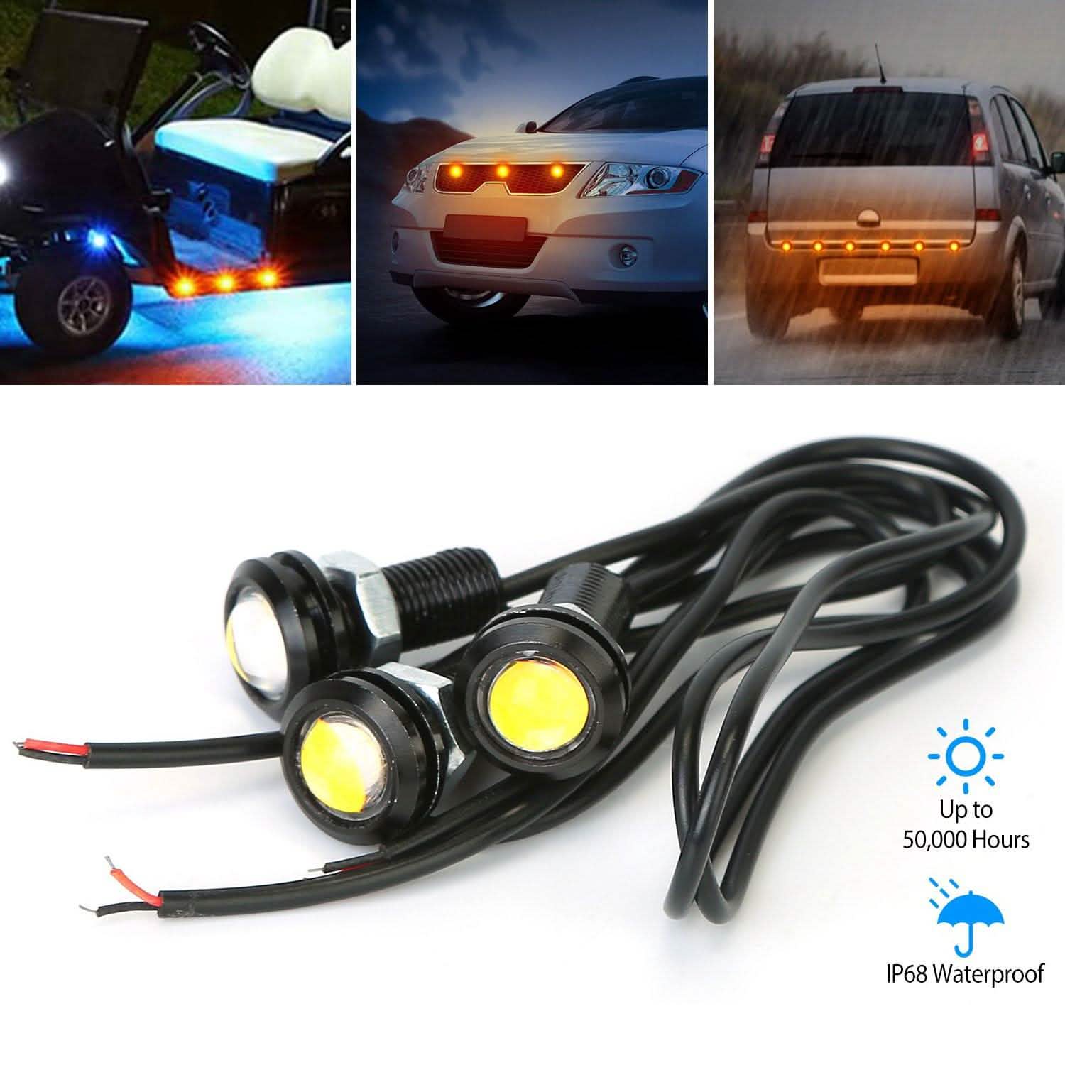 3-Pieces: Amber Eagle Eye LED Light Automotive - Tophatter Daily Deals