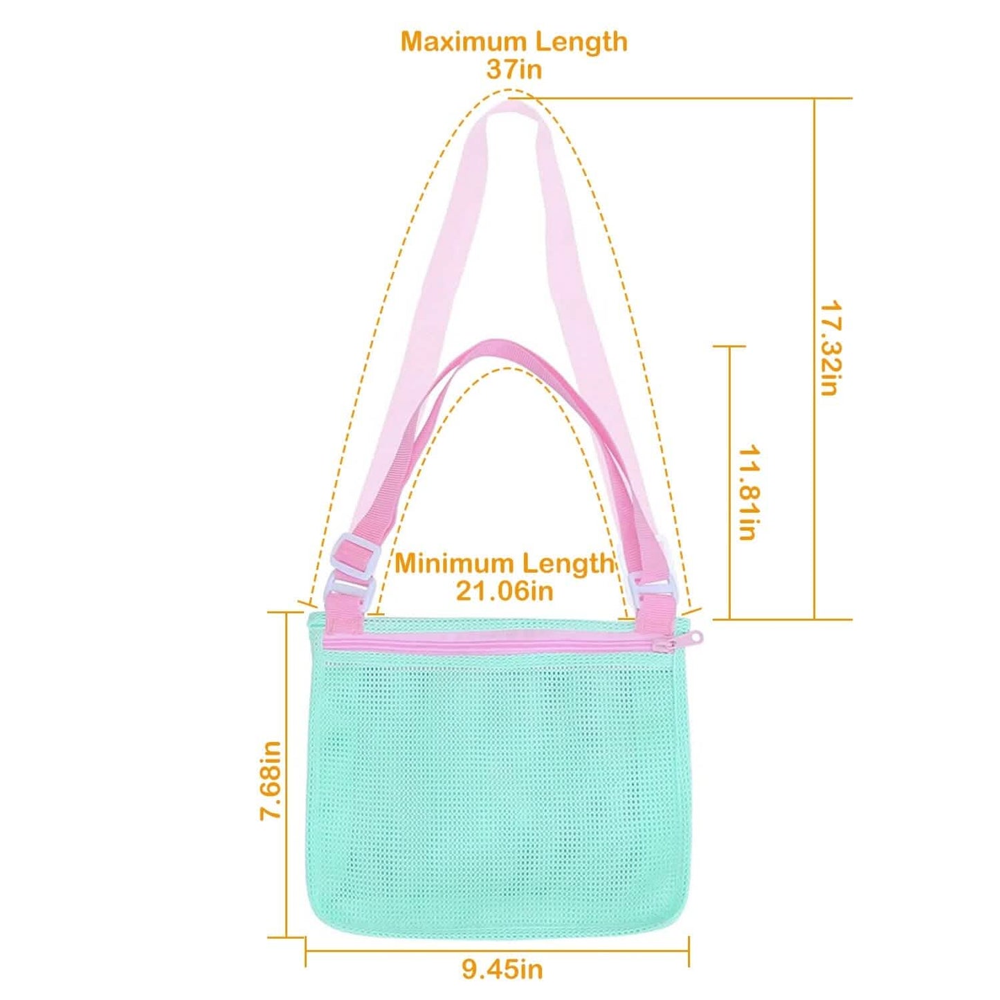 3-Pieces: Beach Mesh Bags Seashell Sand Tote Bag Outdoor Recreation - Tophatter Daily Deals