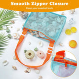 3-Pieces: Beach Mesh Bags Seashell Sand Tote Bag Outdoor Recreation - Tophatter Daily Deals