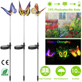 3-Pieces: Decorative Butterfly Lamps with Rotatable Solar Panel Lamp Garden & Patio - Tophatter Daily Deals