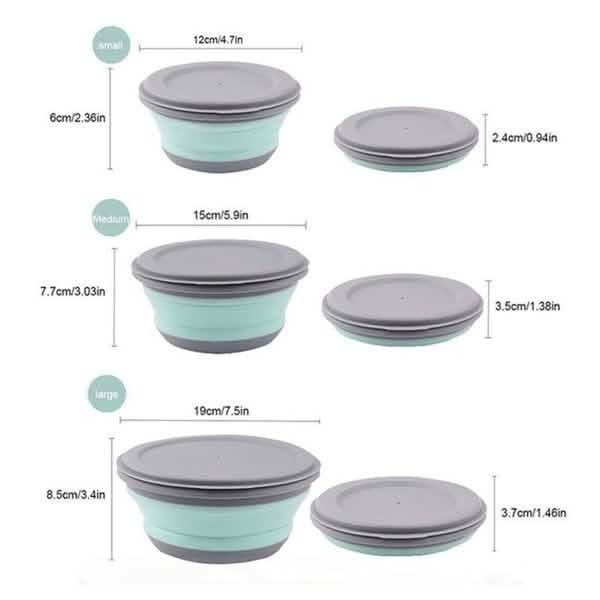 3-Pieces: Folding Camping Bowl Set Kitchen Storage - Tophatter Daily Deals