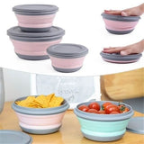 3-Pieces: Folding Camping Bowl Set Kitchen Storage - Tophatter Daily Deals