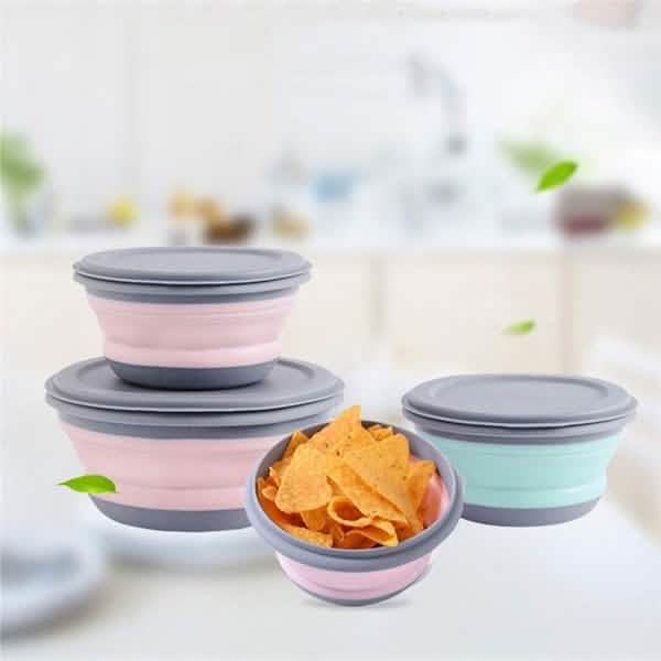 3-Pieces: Folding Camping Bowl Set Kitchen Storage - Tophatter Daily Deals