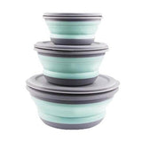 3-Pieces: Folding Camping Bowl Set Green Kitchen Storage - Tophatter Daily Deals