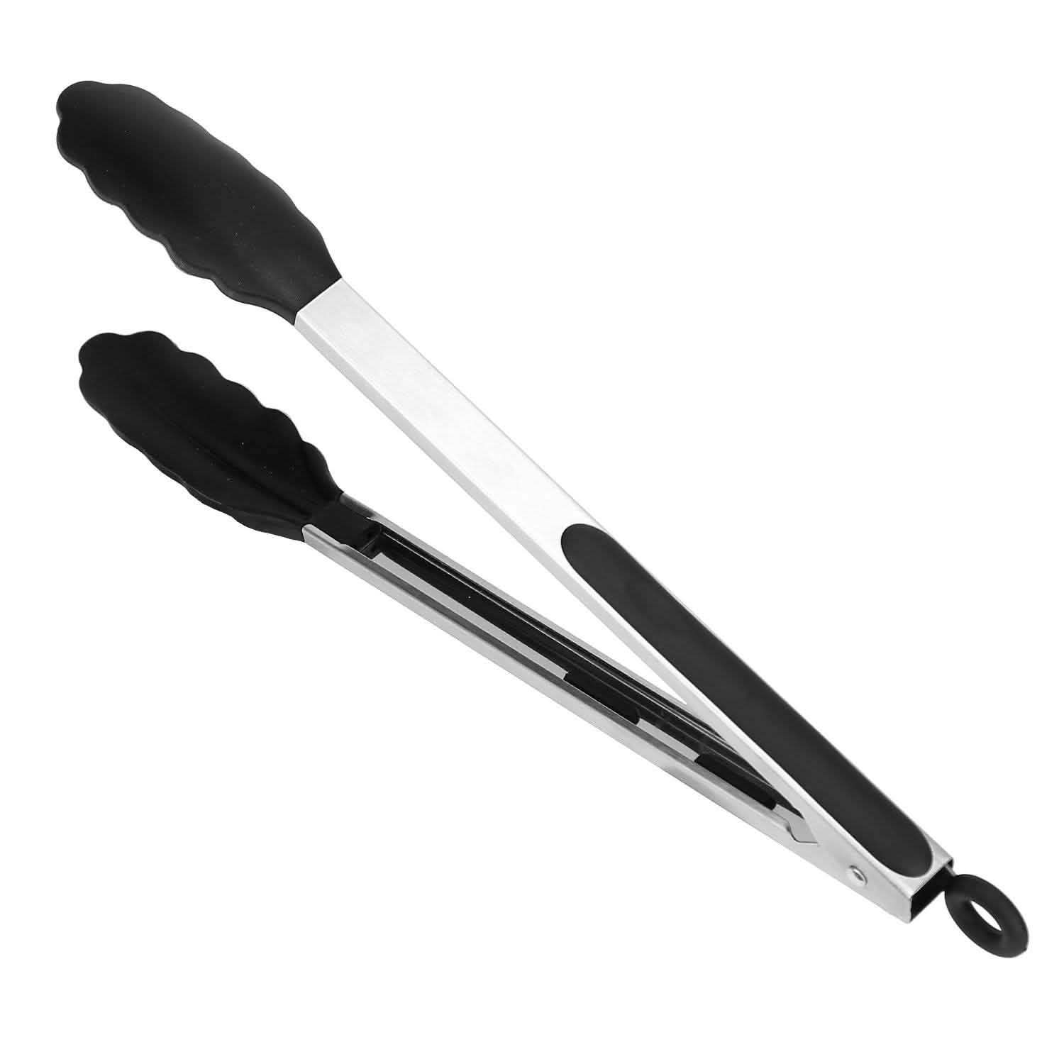 3-Pieces: Kitchen Tongs Stainless Steel with Silicon Kitchen Tools & Gadgets - Tophatter Daily Deals