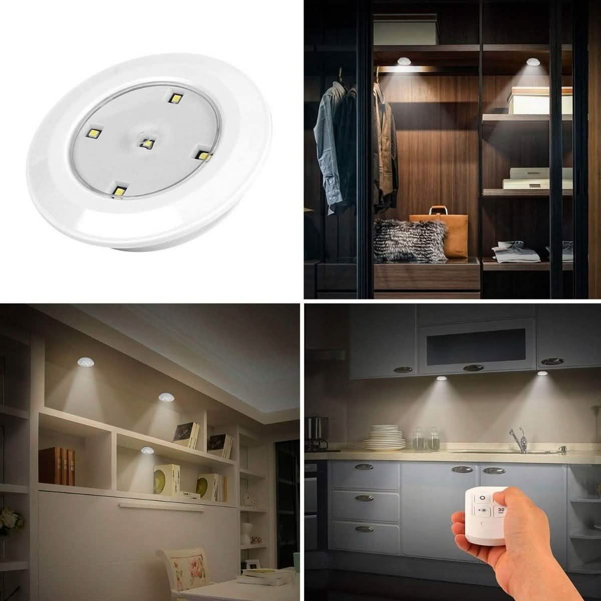 3-Pieces: LED Night Cordless Battery Powered Indoor Lighting - Tophatter Daily Deals
