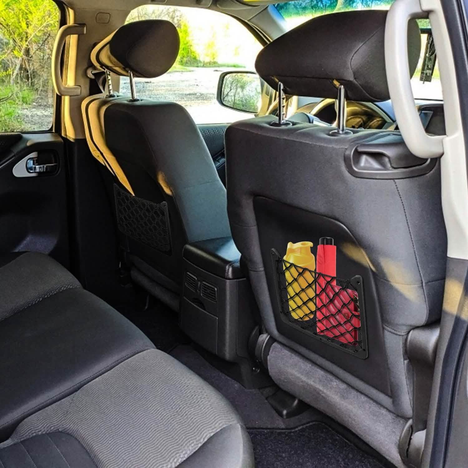 3-Pieces: Mesh Pocket Seat Side Organizer Automotive - Tophatter Daily Deals