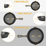 3-Pieces: Pre-Seasoned Cast Iron Skillet Kitchen Tools & Gadgets - Tophatter Daily Deals