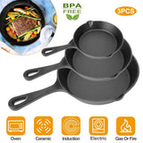 3-Pieces: Pre-Seasoned Cast Iron Skillet Kitchen Tools & Gadgets - Tophatter Daily Deals